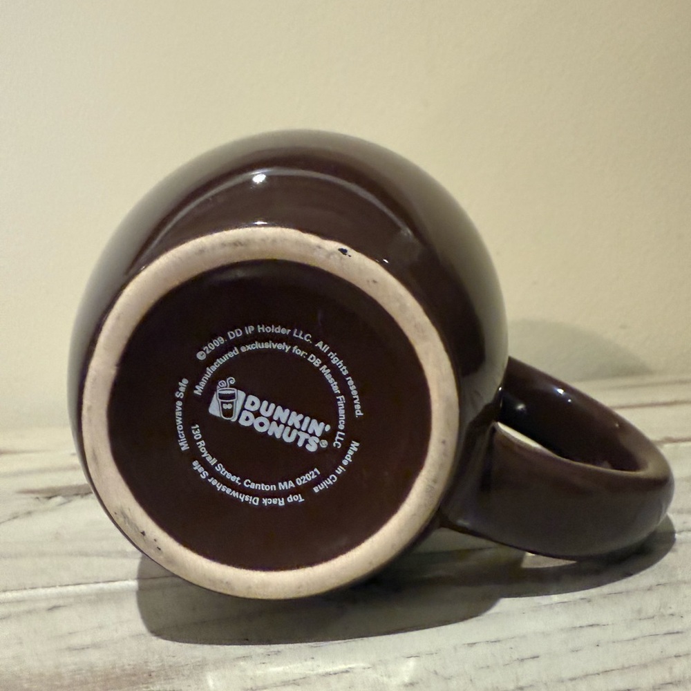 Dunkin Donuts Brown Barrel Shaped DD Logo Classic Coffee Tea Mug - Picture 6 of 8